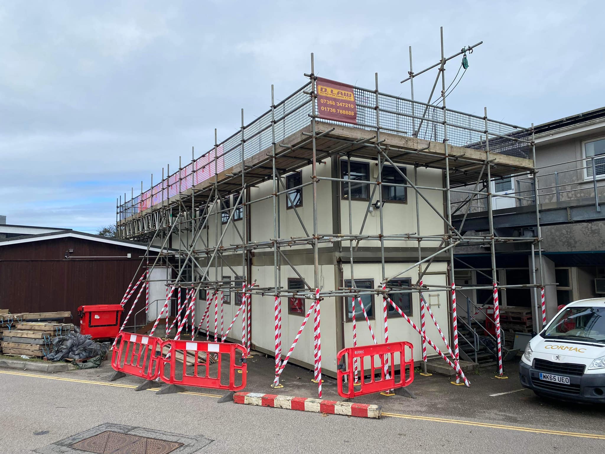 Commercial shopfront and office access scaffolding